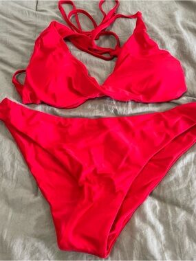 ZafuBright Red Two-Piece Bikini Set size M/6